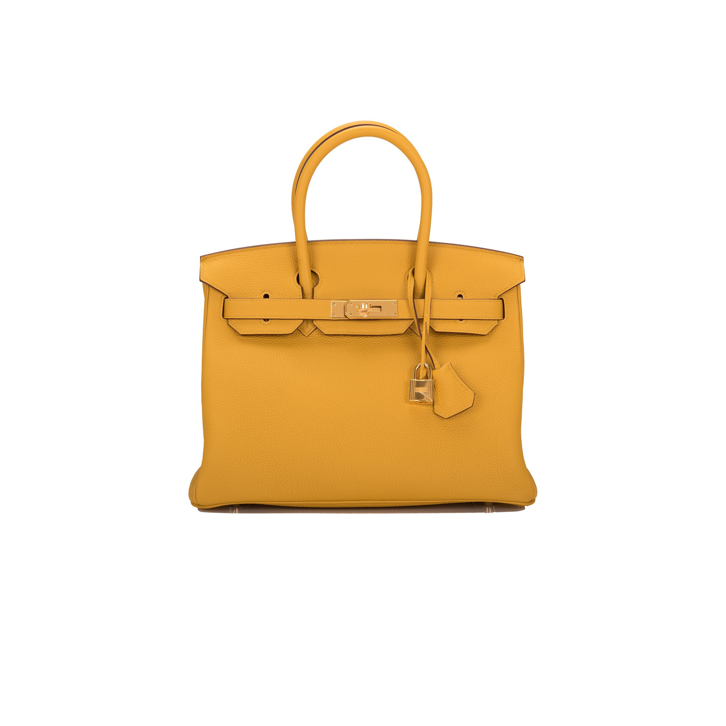 HERMÈS JAUNE AMBRE TOGO BIRKIN 30 GOLD HARDWARE 265380 (30*22*16cm)